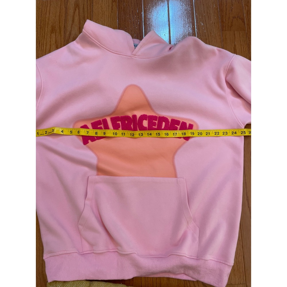 Aelfric Eden Pink Star Hoodie Unisex Medium Pink Chenille Y2K Streetwear Hoody - Picture 9 of 15